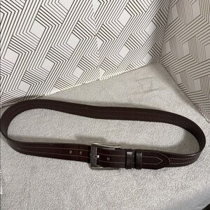 Martin Dingman Brown Leather Belt with Silver Buckle size 38‎ bridle leather